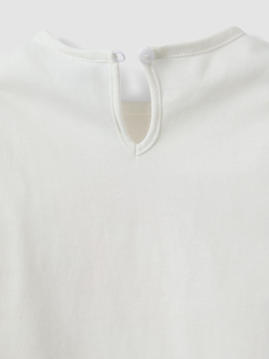 White organic cotton long-sleeve printed T-shirt for baby girl_3