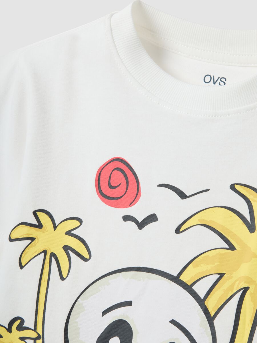 White pure cotton boys&rsquo; T-shirt with surf print, regular fit_2