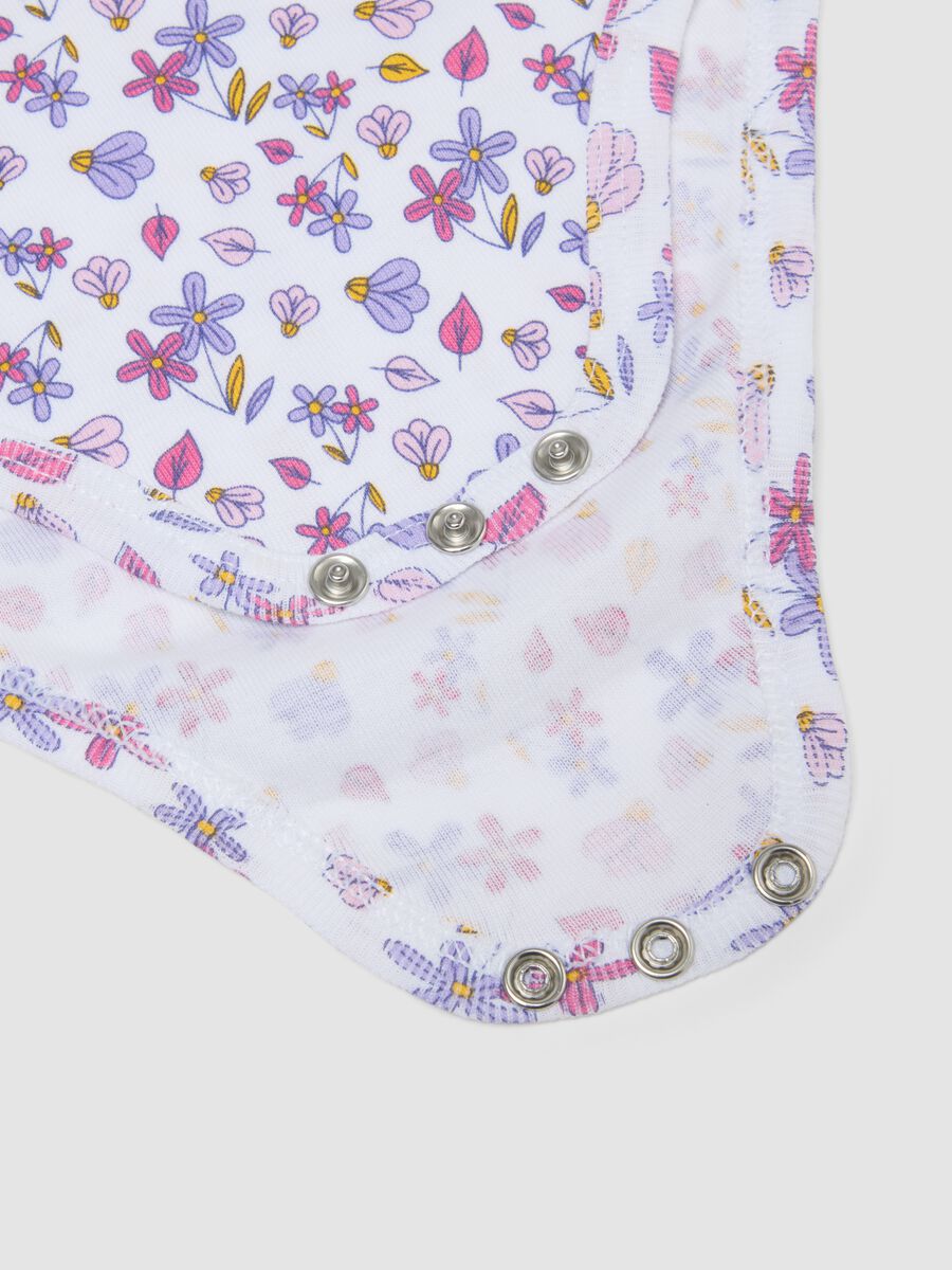 Multicolour sleeveless cotton bodysuit tripack for baby girls_2