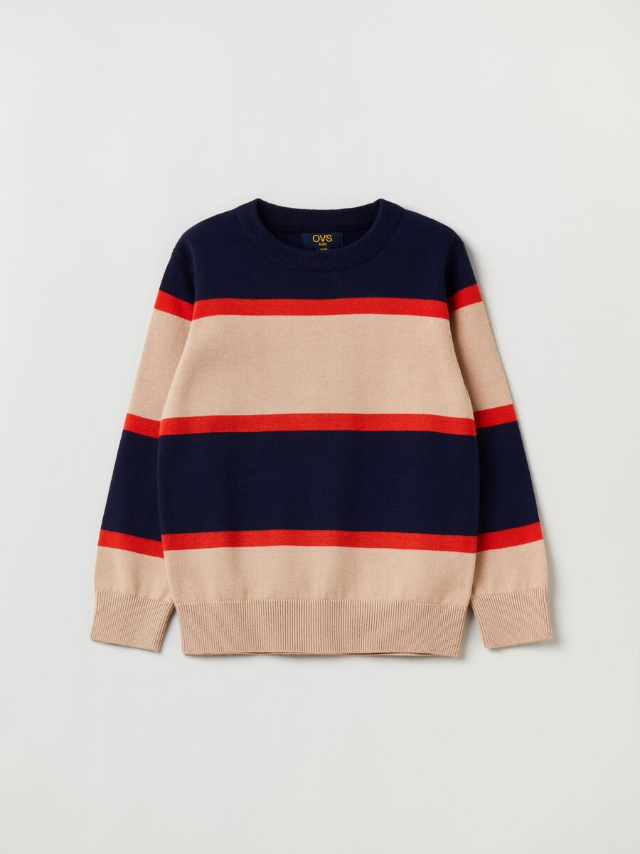 Striped cotton pullover_0