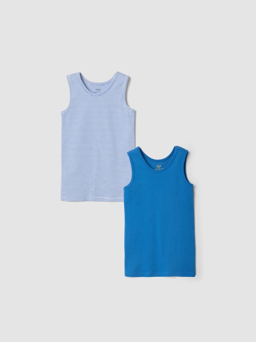 2-pack of blue organic cotton crew-neck vests_0