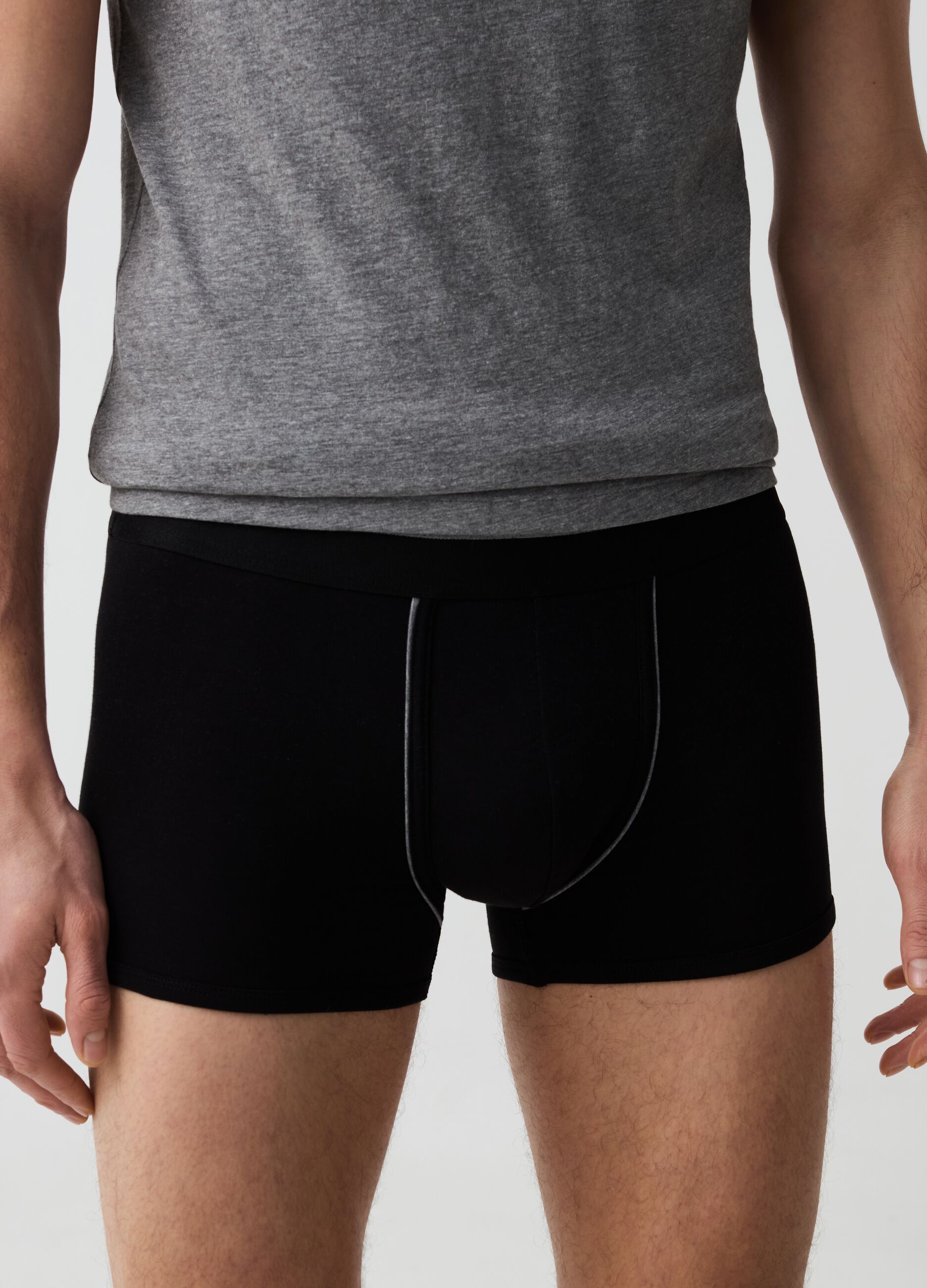 Two-pack boxer shorts with contrasting piping