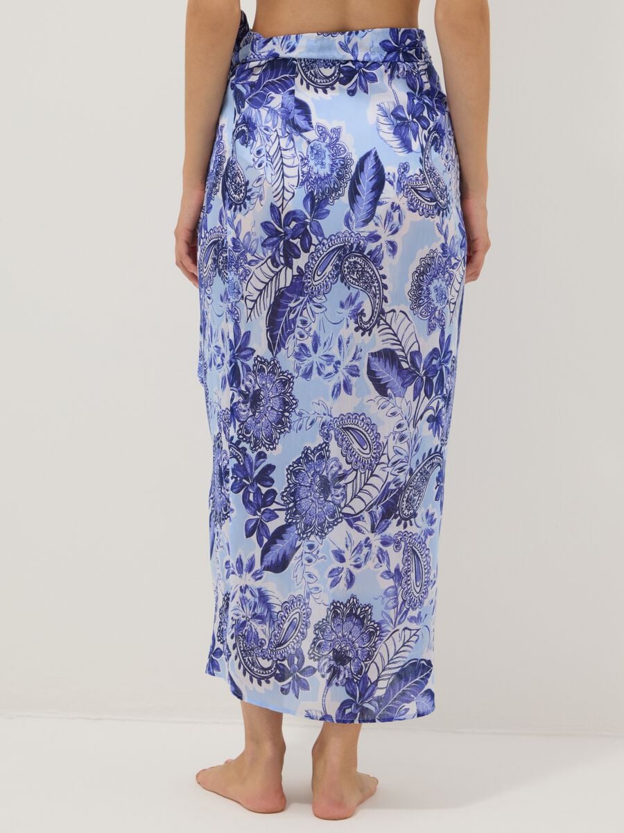 Blauer Strand-Sarong mit Print_2