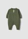 Green long-sleeved organic cotton baby sleepsuit_0