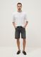 Grey denim Bermuda shorts in pure cotton, regular fit_0