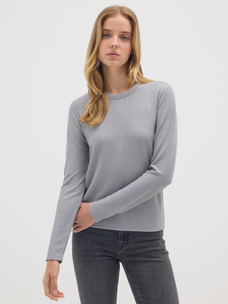 Stretch grey long sleeve top_0