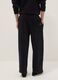 Black cotton blend regular fit trousers_2