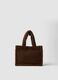 Borsa a mano marrone effetto teddy_1