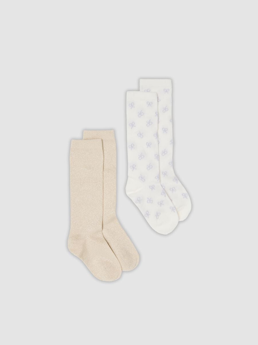 2-pack of multicolour long socks in stretch organic cotton_0