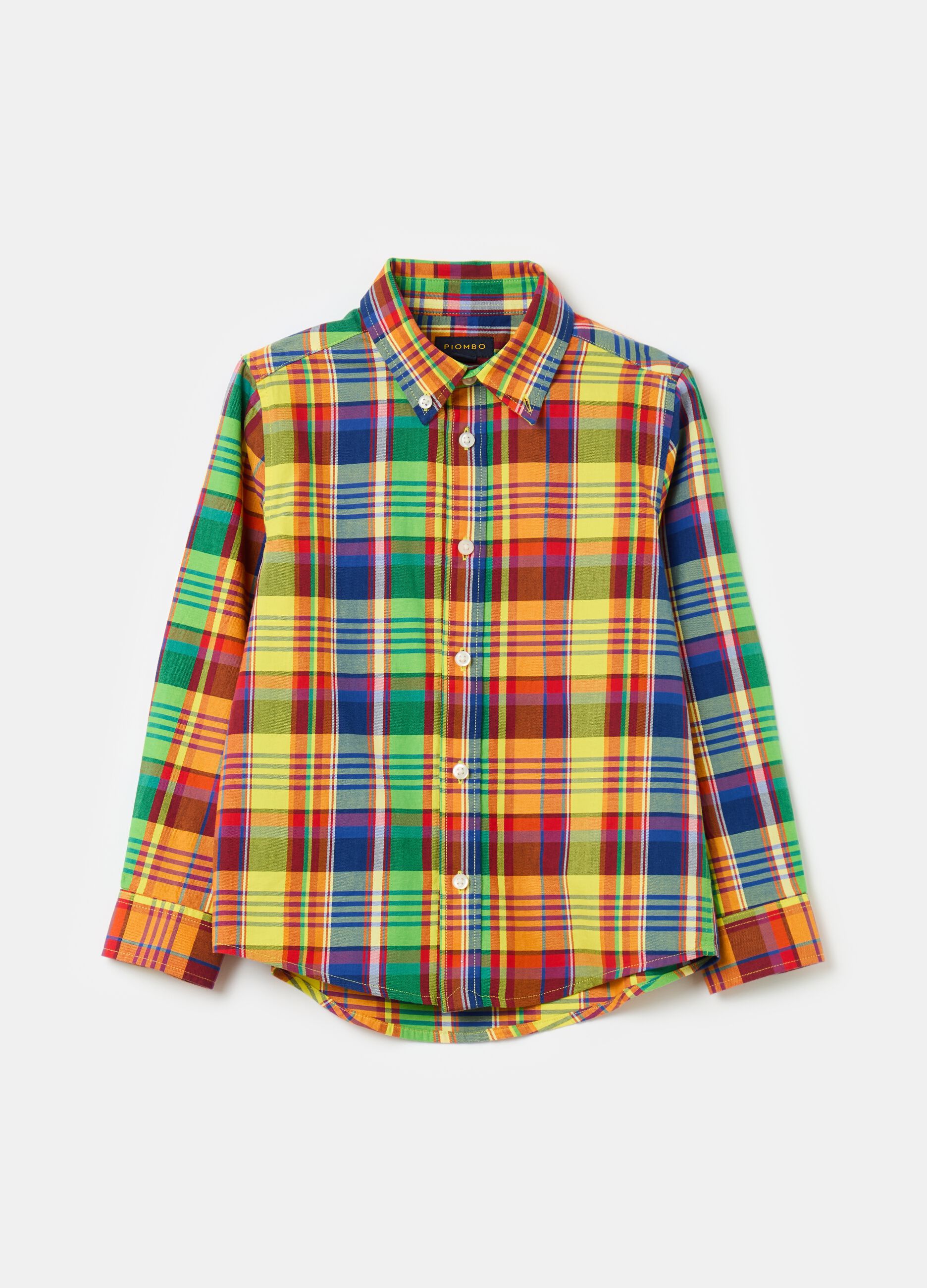 Cotton shirt with check print