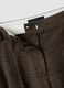 Pantaloni marroni wide leg in viscosa elasticizzata a quadri_5