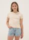 Girls' beige pure cotton regular-fit T-shirt_0