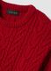 Maglia rossa girocollo in misto lana con lavorazione jacquard_5