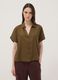 Green short-sleeve pure viscose shirt with oversized fit_2
