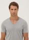 Grey Supima cotton regular-fit V-neck T-shirt_1