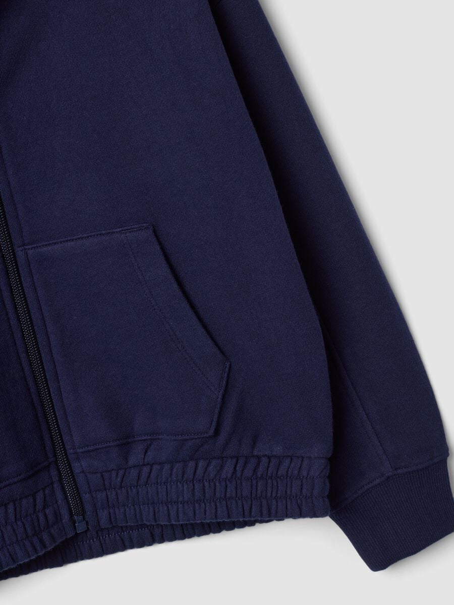 Blue pure cotton hooded sweatshirt_3