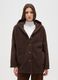 Brown regular fit coat with buttons and hood_1