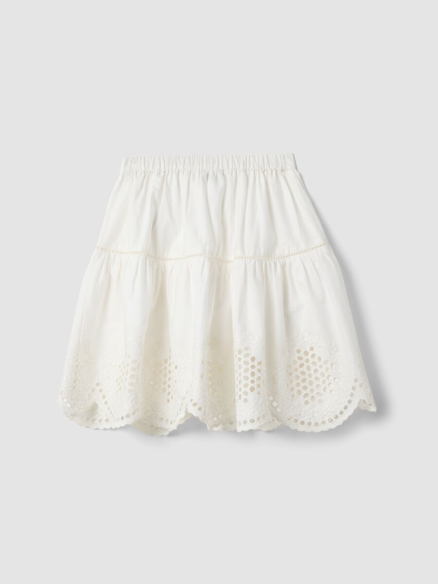 White pure cotton broderie anglaise skirt_4