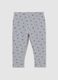 Grey girl's leggings in stretch cotton with heart prints_0