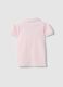 Girls' Pink Cotton Polo Shirt, Regular Fit with Frill Detail_1