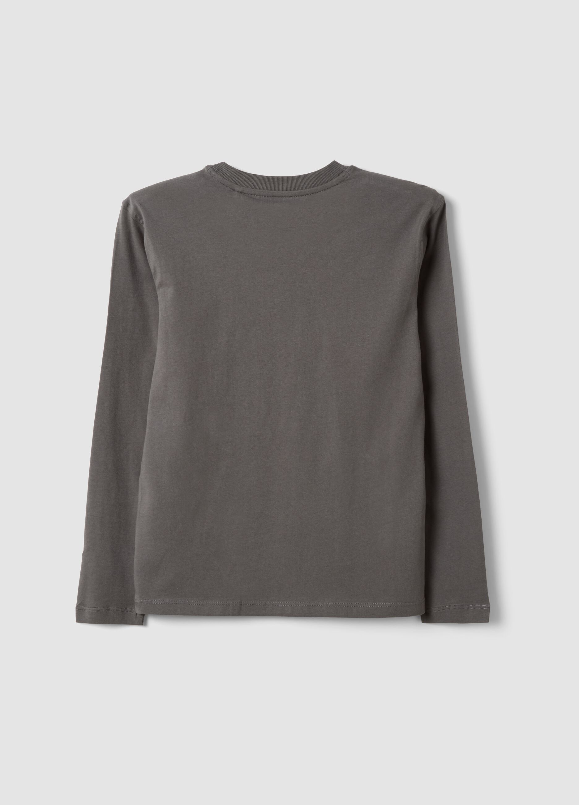 Grey pure organic cotton T-shirt with "Good Game" slogan for boys