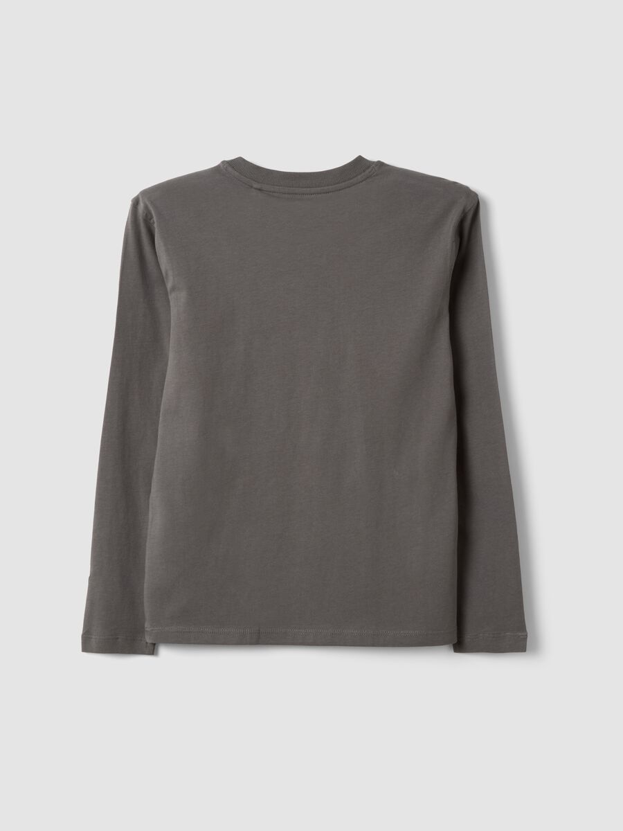 Grey pure organic cotton T-shirt with "Good Game" slogan for boys_2