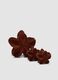 Set brauner Haarclips in Blumenform mit Samt-Effekt_1