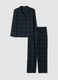 Black and green organic cotton pyjamas with collar, regular fit_0
