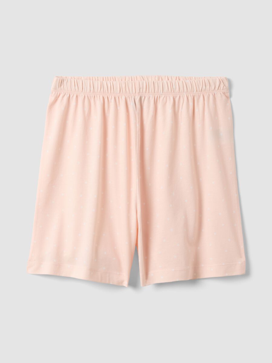 Pink polka dot pure cotton pyjama shorts regular fit_0