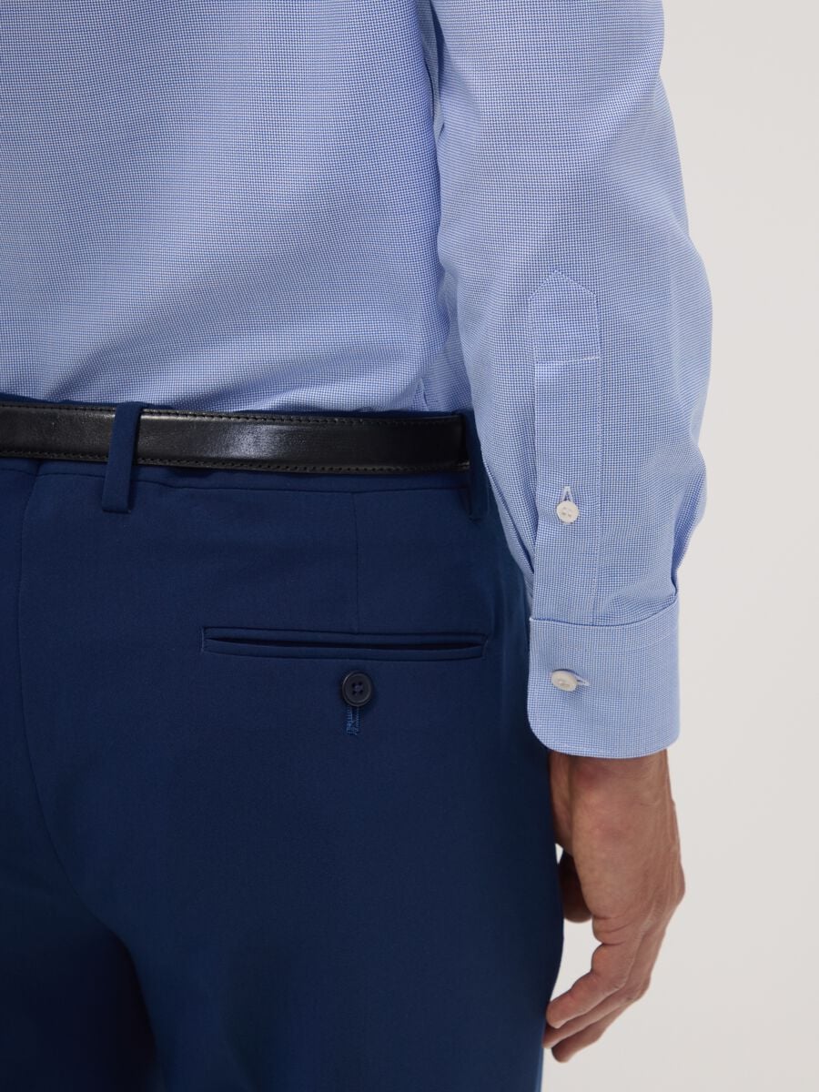 Light blue pure compact cotton shirt with French collar, regular fit_2