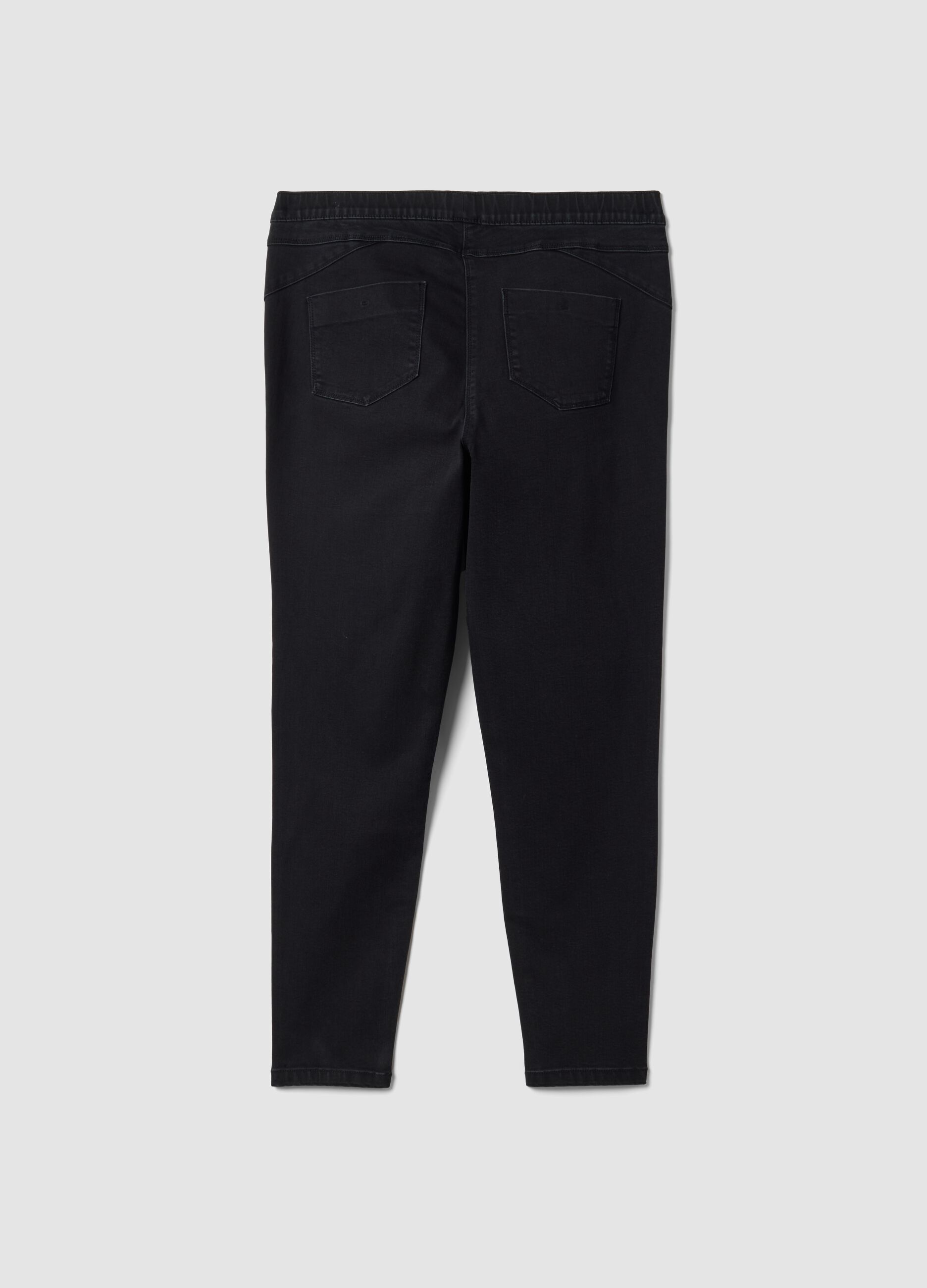 Jeggings neri skinny in cotone e viscosa elasticizzata