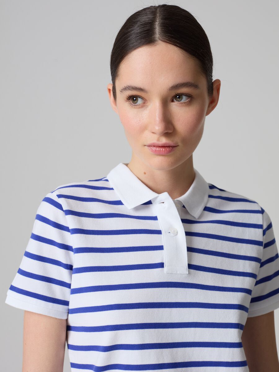 Organic cotton piquet polo shirt with stripes_1