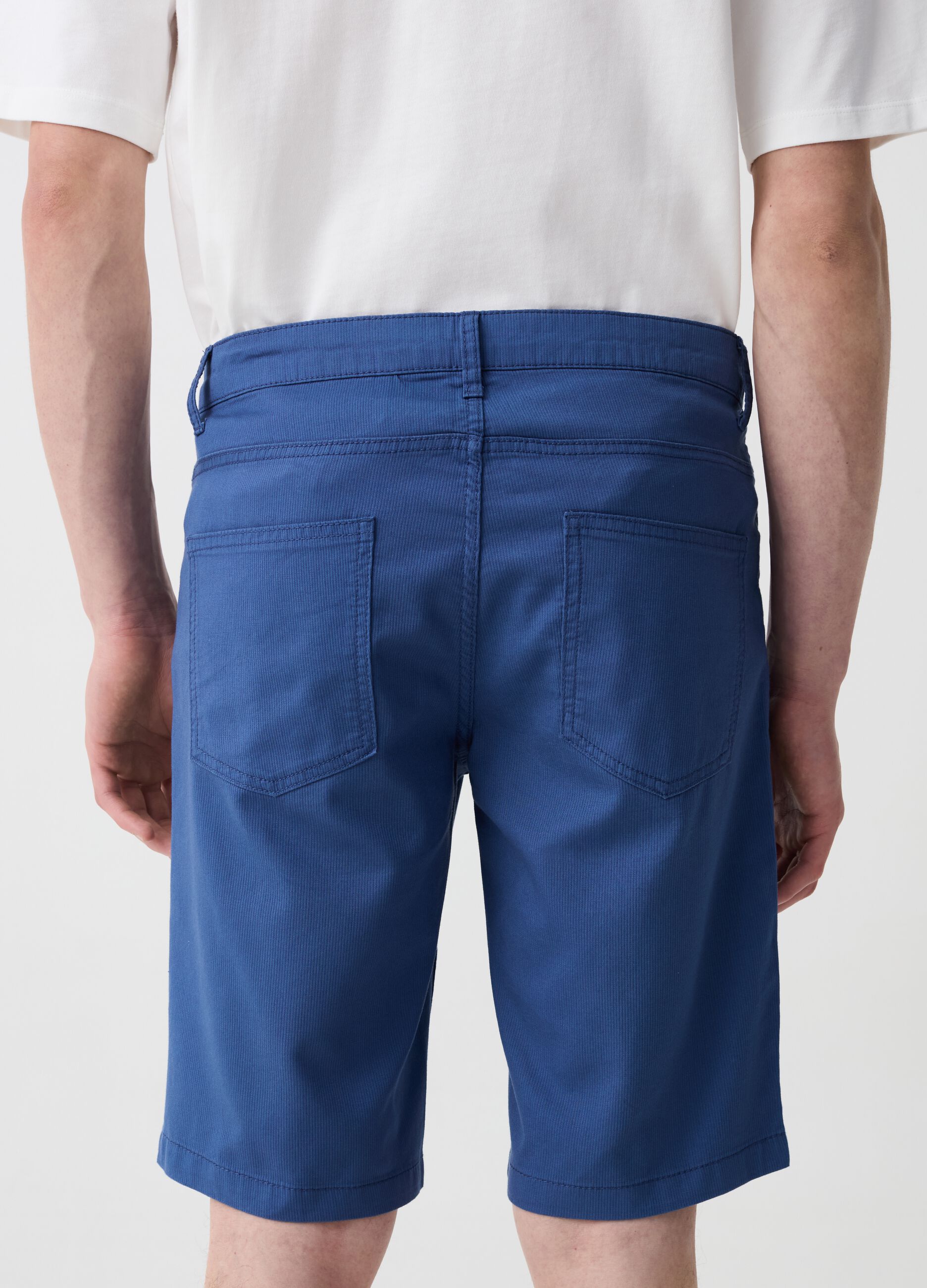 Five-pocket Bermuda shorts in stretch twill