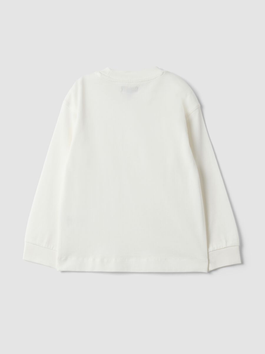 White pure cotton long-sleeve crew-neck T-shirt for boys_1