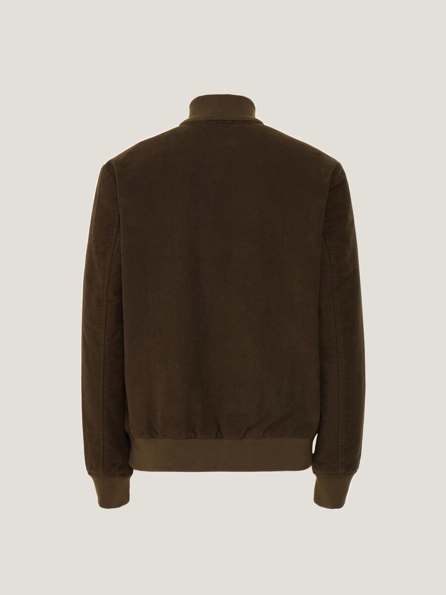 Suede bomber jacket with high neck_3