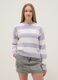 Regular fit girl's multicoloured striped cotton blend jumper_0