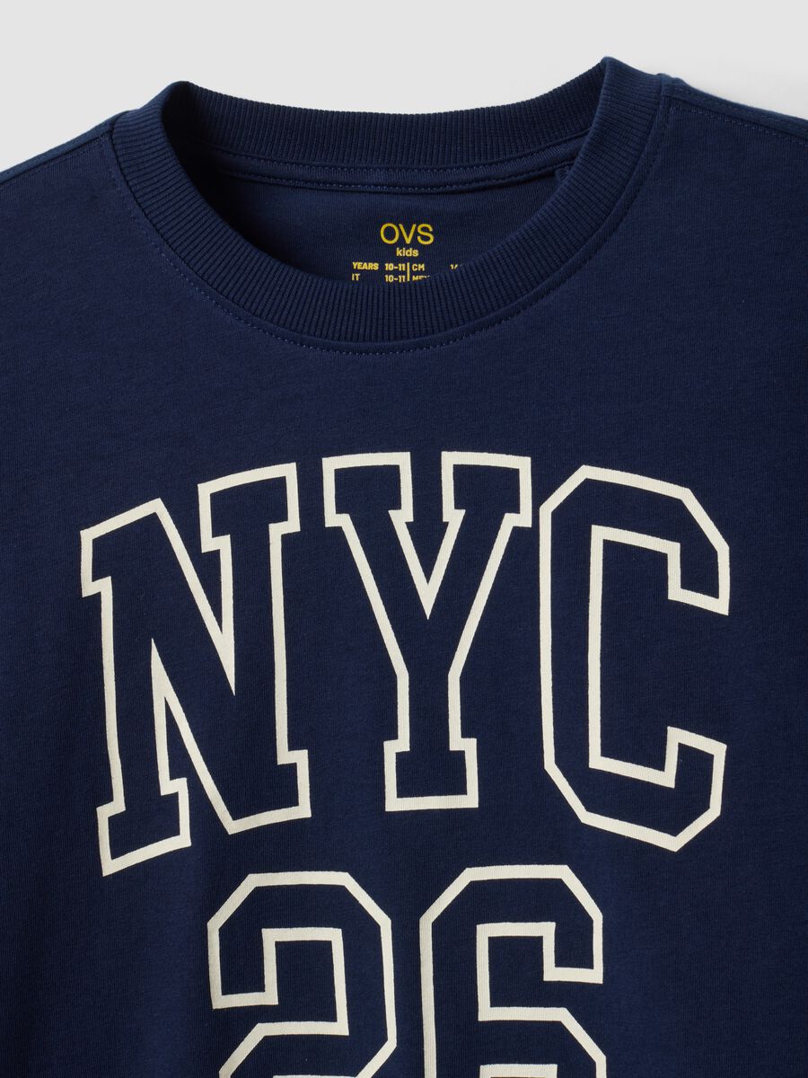 Blue organic cotton graphic print T-shirt for boys_2