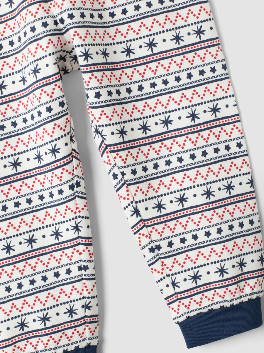 Navy blue pure cotton crew-neck pyjamas_2