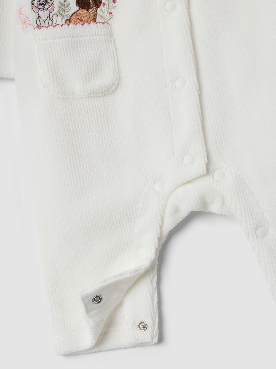 White organic cotton-blend babygrow with Disney embroidery_3