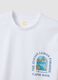 Wei&szlig;es T-Shirt aus reiner Baumwolle mit Print, Regular Fit_5