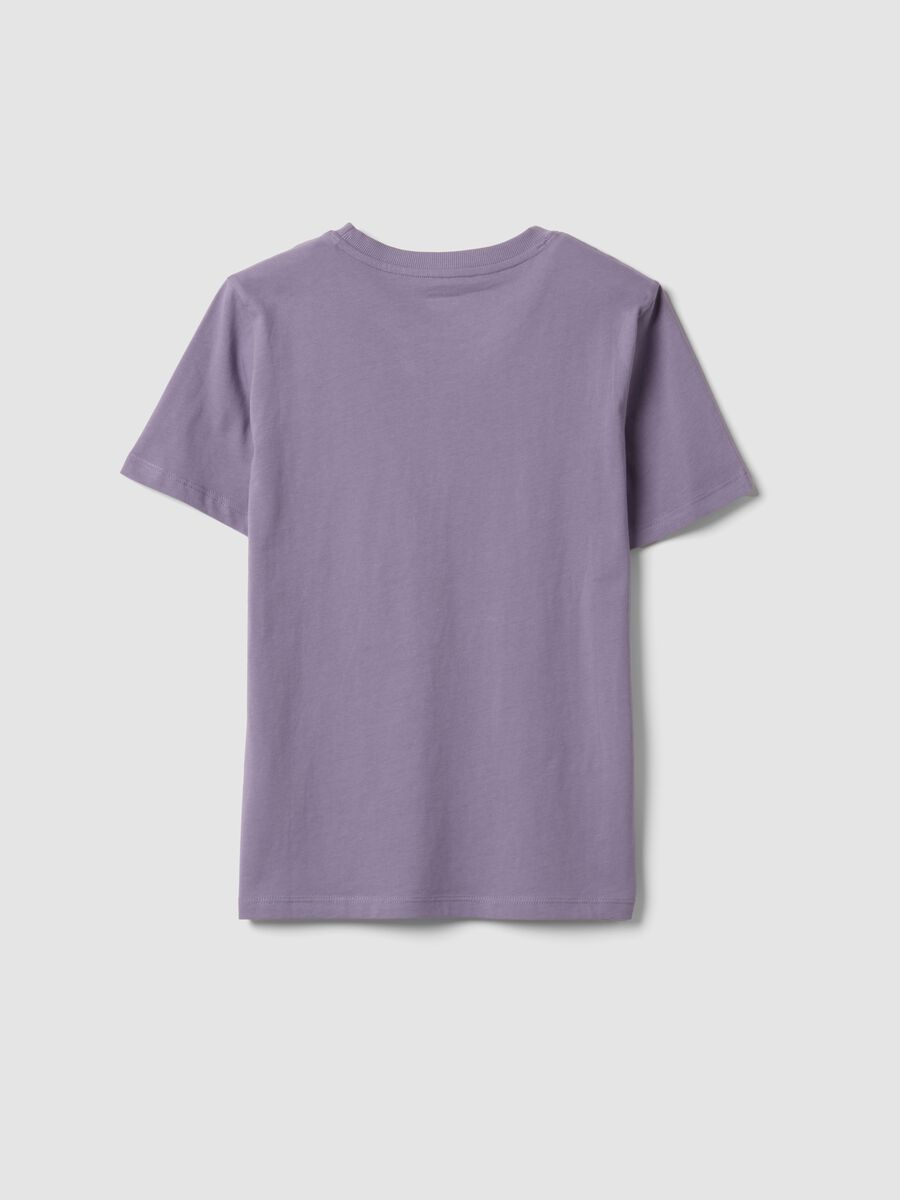 Purple crew-neck T-shirt in pure organic cotton, regular fit_2