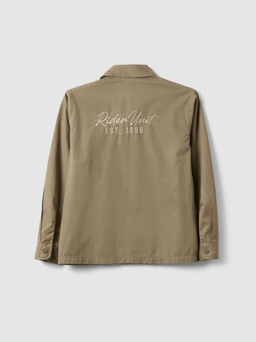 Boys' oversized fit beige pure cotton shirt_4