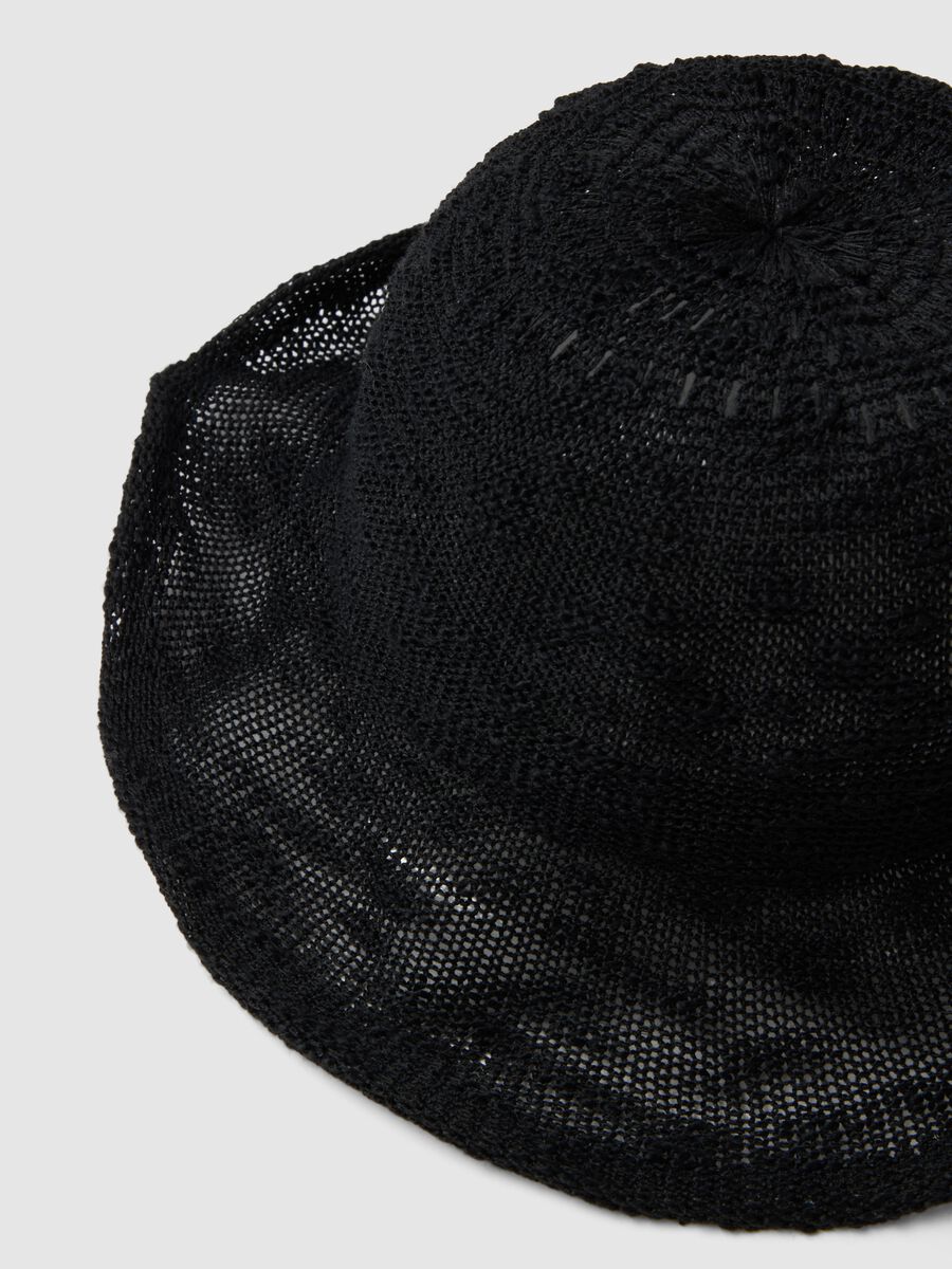 Lightweight black cloche hat in jersey knit_1