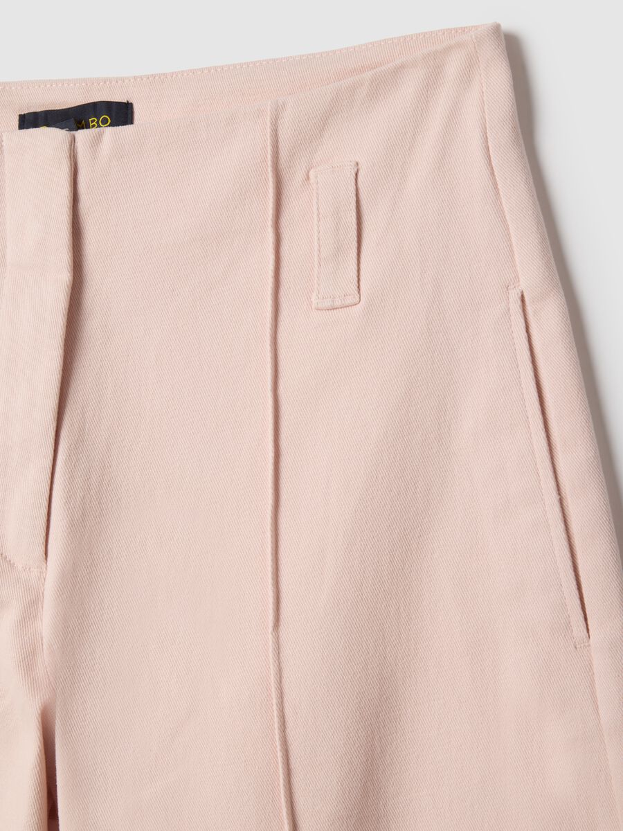 Straight Pink Trousers in Twill and Stretch Cotton_5