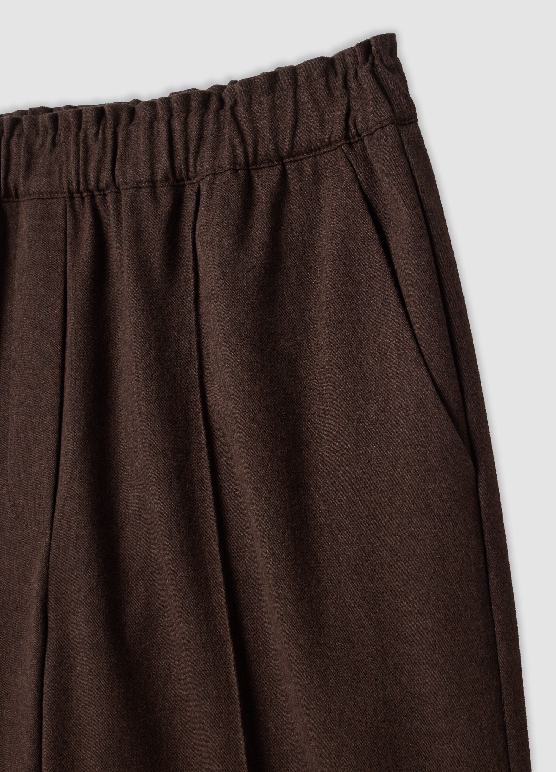 Jogger The Iconic Pants marroni wide leg in viscosa elasticizzata