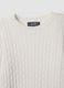 Camisola branca de gola redonda com tran&ccedil;as, corte regular_5