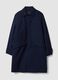 Cappotto imbottito blu navy in lana e viscosa elasticizzata over fit_0
