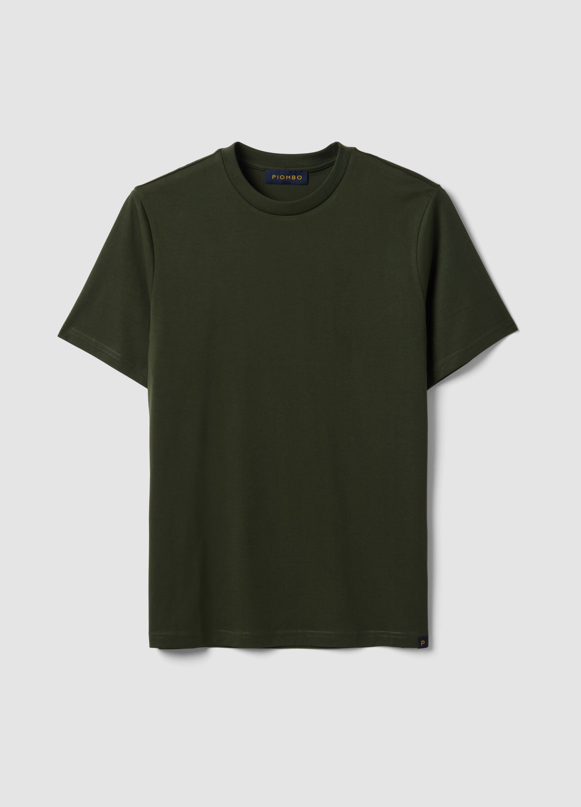 Green Supima Cotton Crew-Neck T-Shirt, Regular Fit