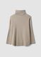 Camel viscose-blend jumper with ribbed high neck, regular fit_6