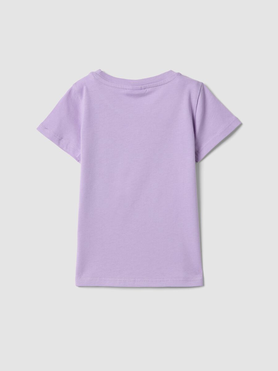 Girls' purple pure cotton T-shirt, regular fit with print_1